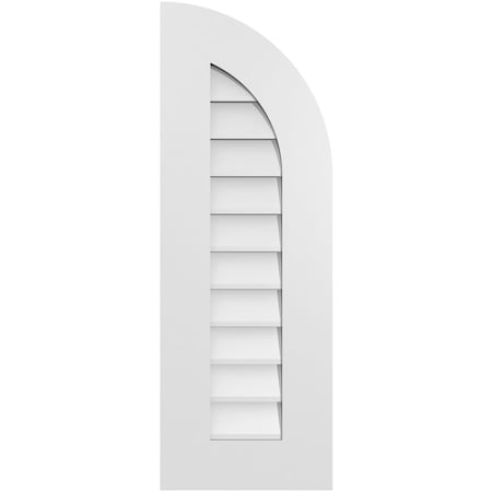 Ekena Millwork Quarter Round Top Right Surface Mount PVC Gable Vent w/ 3-1/2"W x 1"P Standard Frame, 12"W x 34"H GVPQR12X3401SN
